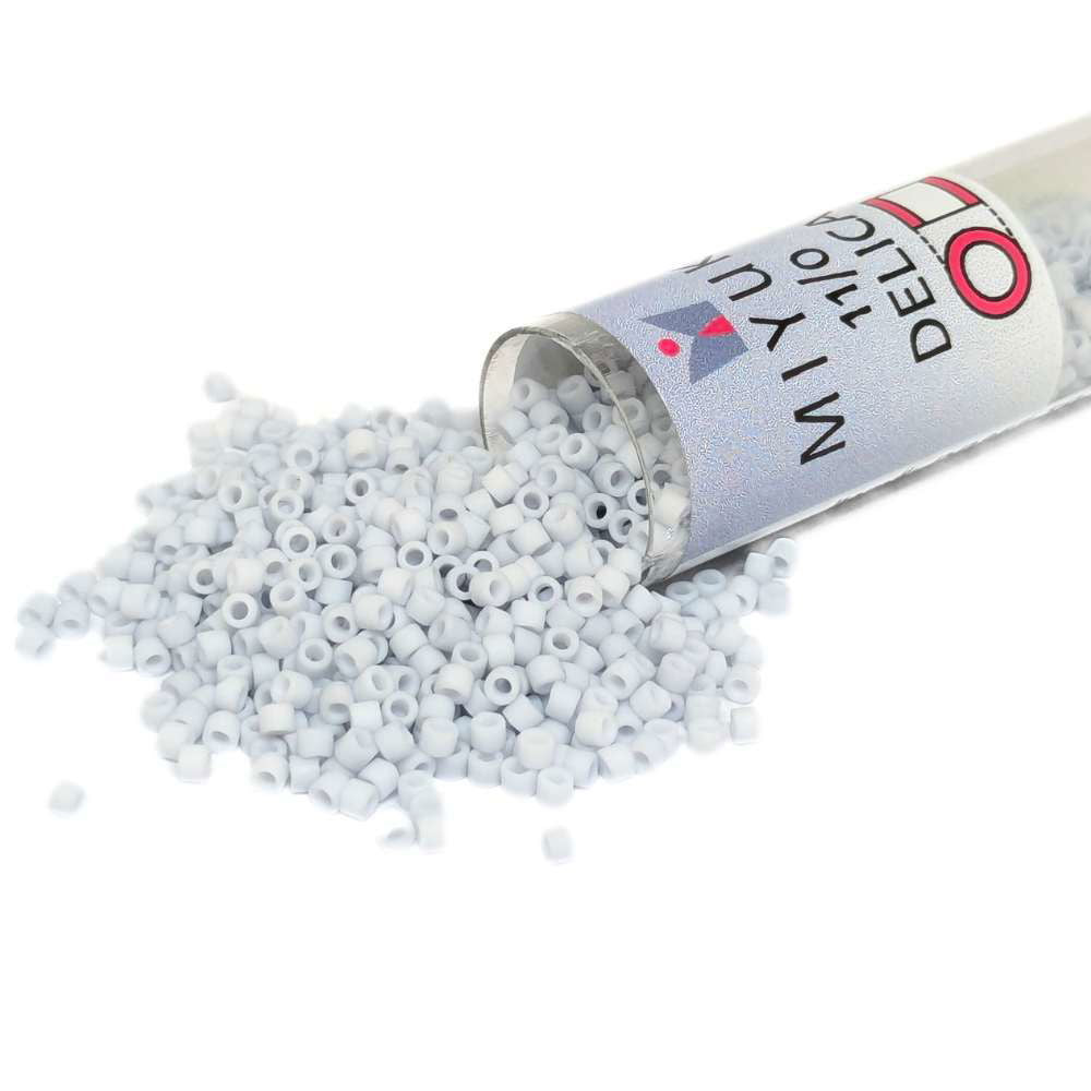 DB0357 Tubo Miyuki Delica 11/0 Matte Light Gray 7,2gr - DB0357 Tubo Miyuki Delica 11/0 Matte Light Gray 7,2gr - Miyukilandia 