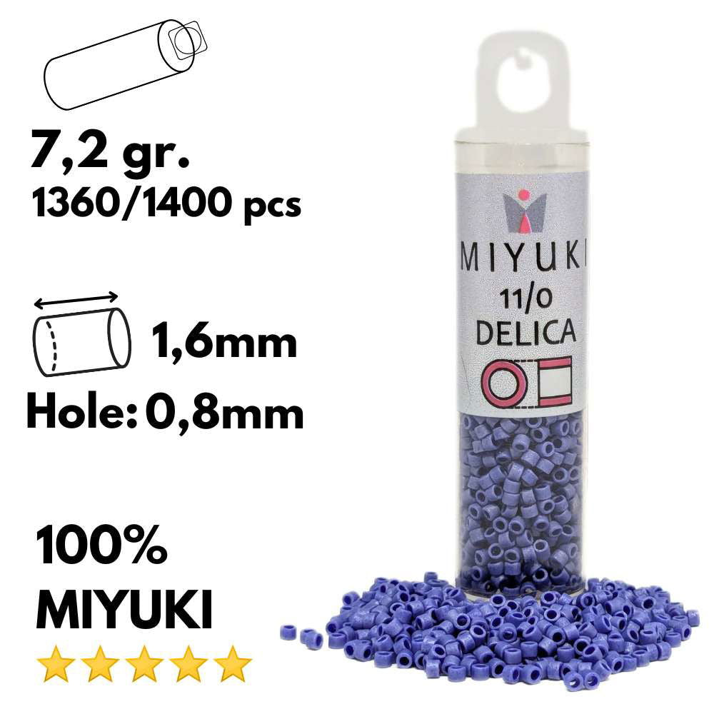 DB0361 Tubo Miyuki Delica 11/0 Matte Metallic Sapphire 7,2gr - DB0361 Tubo Miyuki Delica 11/0 Matte Metallic Sapphire 7,2gr - Miyukilandia 