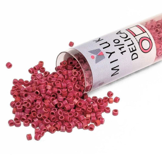 DB0362 Tubo Miyuki Delica 11/0 Matte Red 7,2gr - DB0362 Tubo Miyuki Delica 11/0 Matte Red 7,2gr - Miyukilandia 
