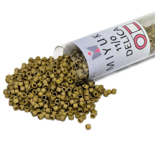 DB0371 Tubo Miyuki Delica 11/0 Matte Metallic Olive Gold 7,2gr - DB0371 Tubo Miyuki Delica 11/0 Matte Metallic Olive Gold 7,2gr - Miyukilandia 