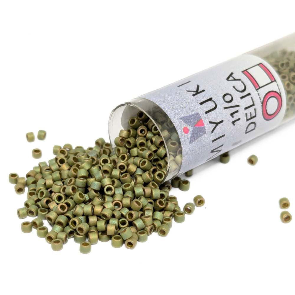 DB0372 Tubo Miyuki Delica 11/0 Matte Metallic Light Yellow Green 7,2gr - DB0372 Tubo Miyuki Delica 11/0 Matte Metallic Light Yellow Green 7,2gr - Miyukilandia 