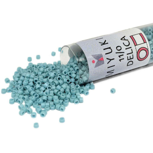 DB0375 Tubo Miyuki Delica 11/0 Matte Metllic Light Aqua 7,2gr - DB0375 Tubo Miyuki Delica 11/0 Matte Metllic Light Aqua 7,2gr - Miyukilandia 
