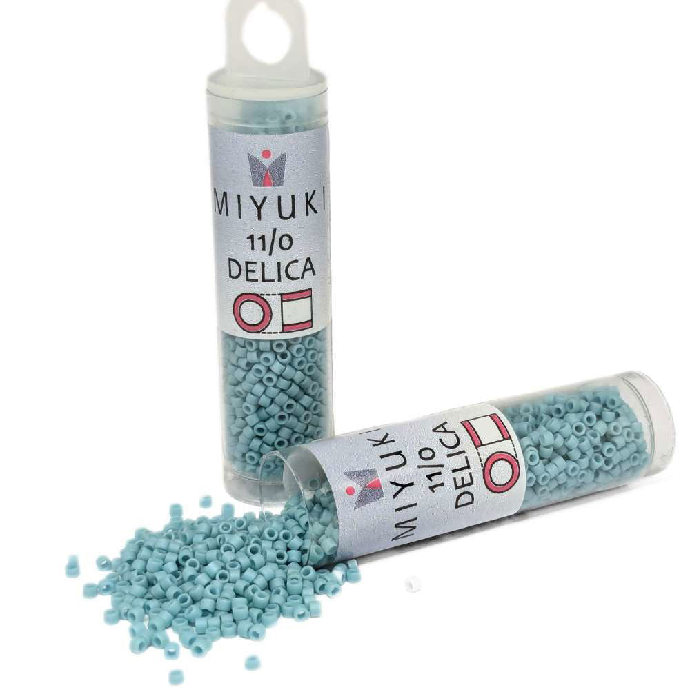 DB0375 Tubo Miyuki Delica 11/0 Matte Metllic Light Aqua 7,2gr - DB0375 Tubo Miyuki Delica 11/0 Matte Metllic Light Aqua 7,2gr - Miyukilandia 