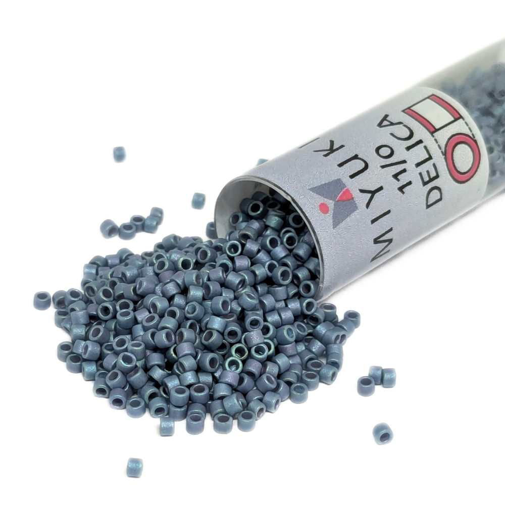 DB0376 Tubo Miyuki Delica 11/0 Matte Metallic Light Grey Blue 7,2gr - DB0376 Tubo Miyuki Delica 11/0 Matte Metallic Light Grey Blue 7,2gr - Miyukilandia 