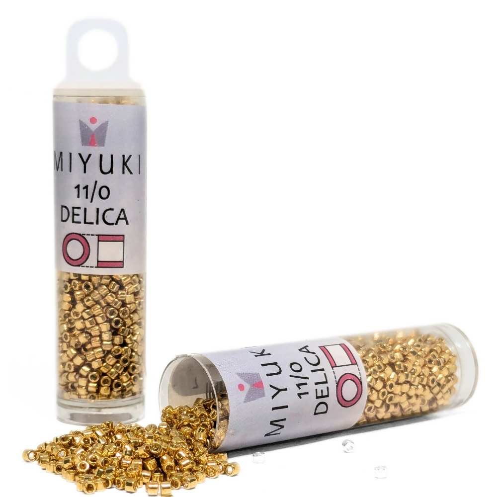 DB0410 Tubo Miyuki Delica 11/0 Galvanized Yellow Gold Dyed 7,2gr. -  