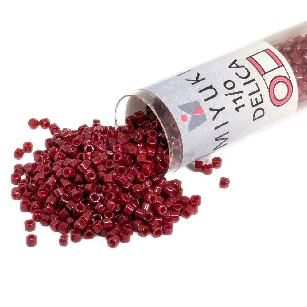 DB0654 Tubo Miyuki Delica 11/0 Dyed Opaque Cranbery 7,2gr - DB0654 Tubo Miyuki Delica 11/0 Dyed Opaque Cranbery 7,2gr - Miyukilandia 
