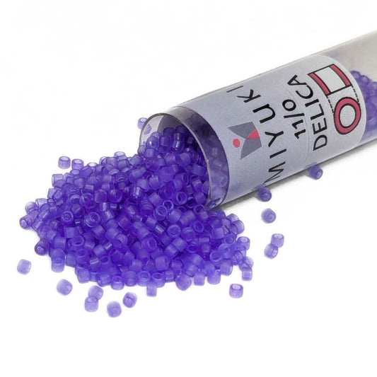 DB0783 Tubo Miyuki Delica 11/0 Dyed Matte Transparent Purple 7,2gr - DB0783 Tubo Miyuki Delica 11/0 Dyed Matte Transparent Purple 7,2gr - Miyukilandia 