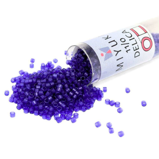 DB0785 Tubo Miyuki Delica 11/0 Dyed Matte Transparent Violet 7,2gr. - DB0785 Tubo Miyuki Delica 11/0 Dyed Matte Transparent Violet 7,2gr. - Miyukilandia 