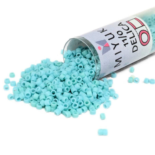 DB1586 Tubo Miyuki Delica 11/0 Matte Opaque Sea Opal 7,2gr. -  