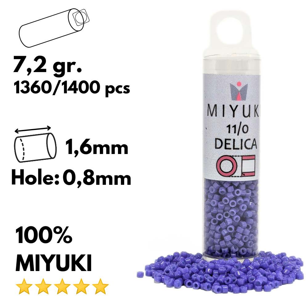 DB2359 Tubo Miyuki Delica 11/0 Duracoat Opaque Violet Blue 7,2gr. -  