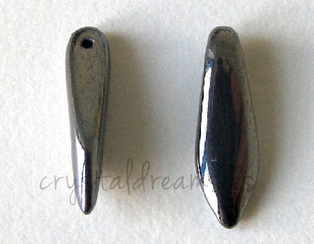 Dagas de Bohemia - 5x16mm - Agujero: 1mm - Color: Jet Hematite -  - Crystaldreams Abalorios