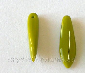 Dagas de Bohemia - 5x16mm - Agujero: 1mm - Color: Opaque Olivine -  - Crystaldreams Abalorios