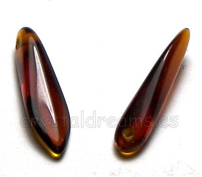 Dagas de Bohemia - 5x16mm - Agujero: 1mm - Color: Smoked Topaz -  - Crystaldreams Abalorios