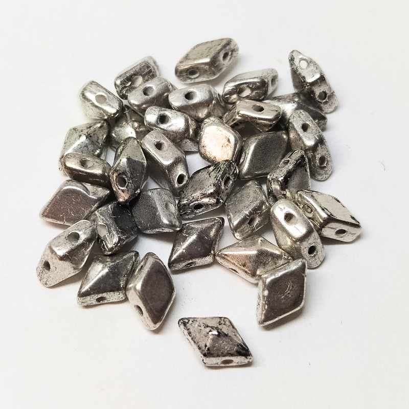 DiamonDUO Beads 8x5mm - 5gr. - Color: ANTIQUE SILVER -  - Crystaldreams Abalorios