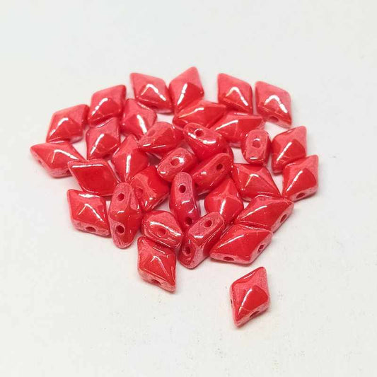 DiamonDUO Beads 8x5mm - 5gr. - Color: CORAL SHIMMER -  - Crystaldreams Abalorios