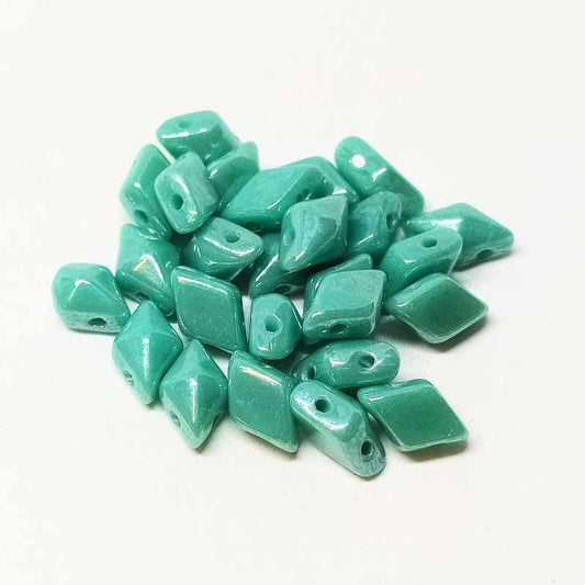 DiamonDUO Beads 8x5mm - 5gr. - Color: TURQUOISE SHIMMER -  - Crystaldreams Abalorios