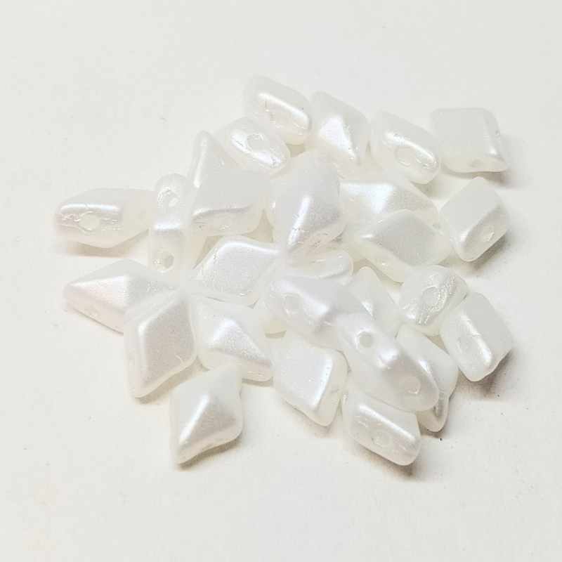 DiamonDUO Beads 8x5mm - 5gr. - Color: WHITE AIRY PEARL -  - Crystaldreams Abalorios