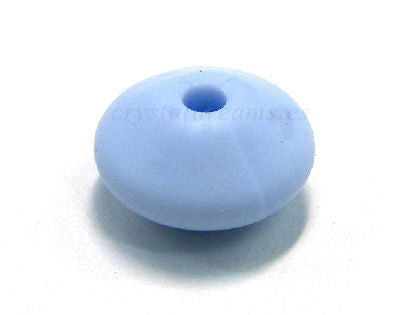 Disco redondeados de silicona da 12x6mm Agujero: 1,7mm-Baby Blue -  - Crystaldreams Abalorios