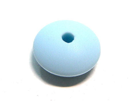 Disco redondeados de silicona da 12x6mm Agujero: 1,7mm- Lt. Blue -  - Crystaldreams Abalorios