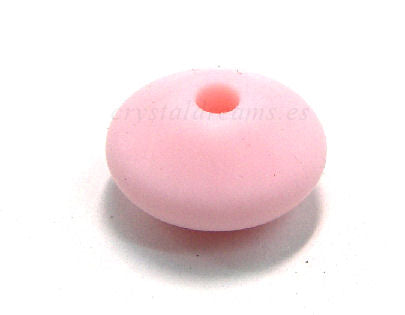 Disco redondeados de silicona de 12x6mm Agujero: 1,7mm Rose -  - Crystaldreams Abalorios