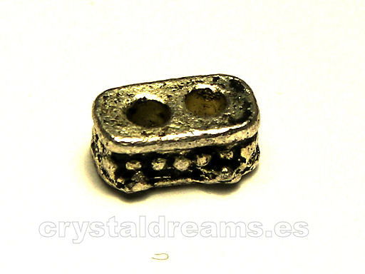 Distanciador Plata Vieja - 8x4mm - 2 Agujeros: 1,5mm -  - Crystaldreams Abalorios