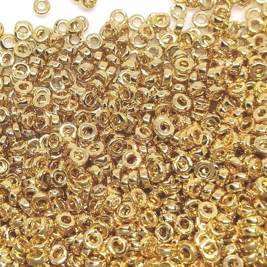 Distanciadores Miyuki 3 x 1,3mm 24kt Gold Light Plated 1 gr. -  - Crystaldreams Abalorios