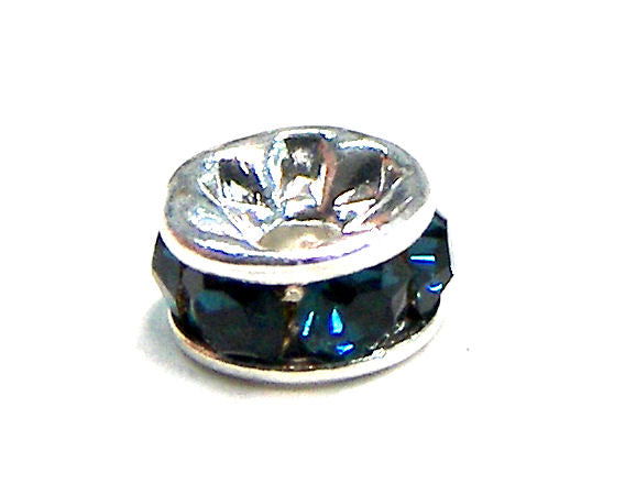 Distanciadores de metal Silver 4mm Blue Zircon -  - Crystaldreams Abalorios