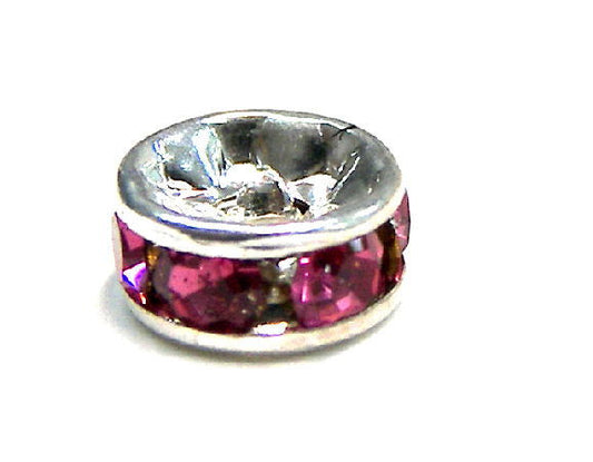 Distanciadores de metal Silver 4mm Fuchsia -  - Crystaldreams Abalorios