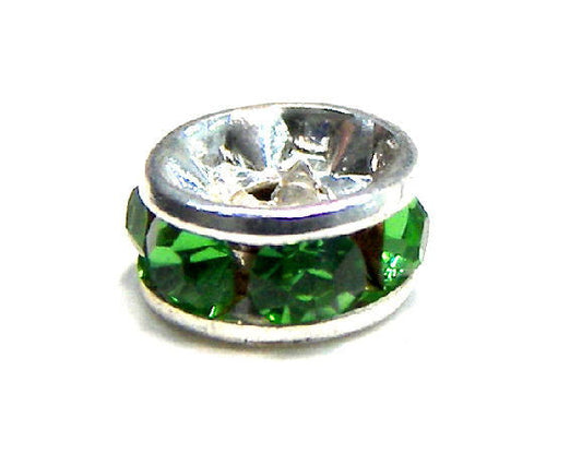 Distanciadores de metal Silver 4mm Peridot -  - Crystaldreams Abalorios