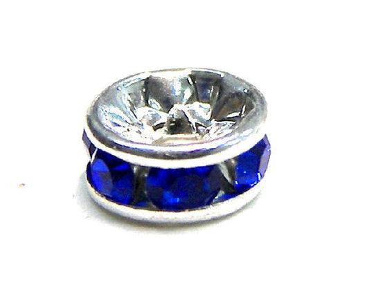 Distanciadores de metal Silver 4mm Sapphire -  - Crystaldreams Abalorios