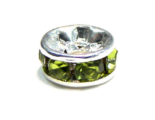 Distanciadores de metal Silver 6mm Olivine -  - Crystaldreams Abalorios