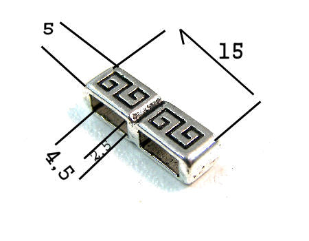 Entrepieza Zamak 15x4x5mm - Agujero:4,5x2,5mm -  - Crystaldreams Abalorios