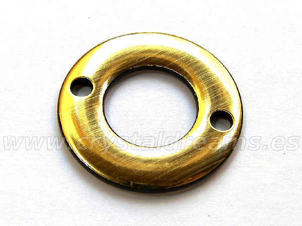 Eslabon Acrilico - 34x34x2mm - mod. Round - Dorado -  - Crystaldreams Abalorios