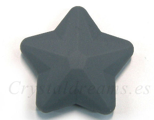 Estrella de silicona da 40mm - Agujero: 1,7mm - Grey -  - Crystaldreams Abalorios