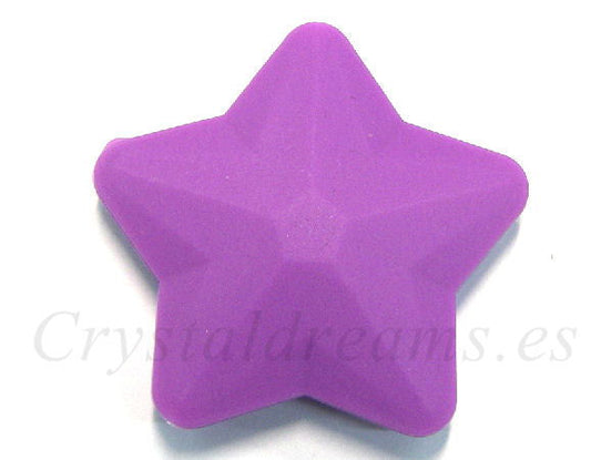 Estrella de silicona da 40mm - Agujero: 1,7mm - Purple -  - Crystaldreams Abalorios