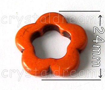 Flor de Turquesa sintetica 24mm Aguj:1,3mm - Orange -  - Crystaldreams Abalorios