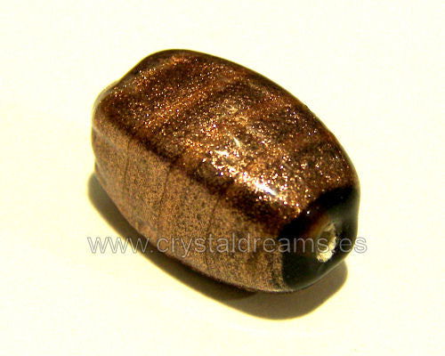 Golden lined Glass Beads 10 20x10mm Agujero:1,5mm -  - Crystaldreams Abalorios