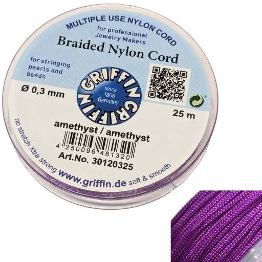 Bobina Hilo Trenzado europeo Griffin - 0,3mm - Amethyst x 25mts