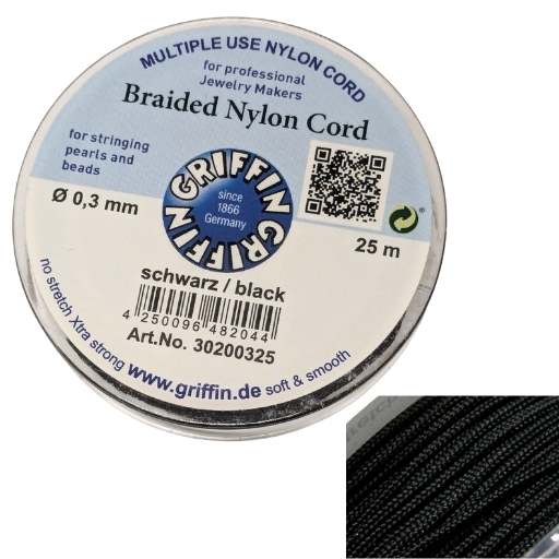 Bobina Hilo Trenzado europeo Griffin - 0,3mm - Black x 25mts