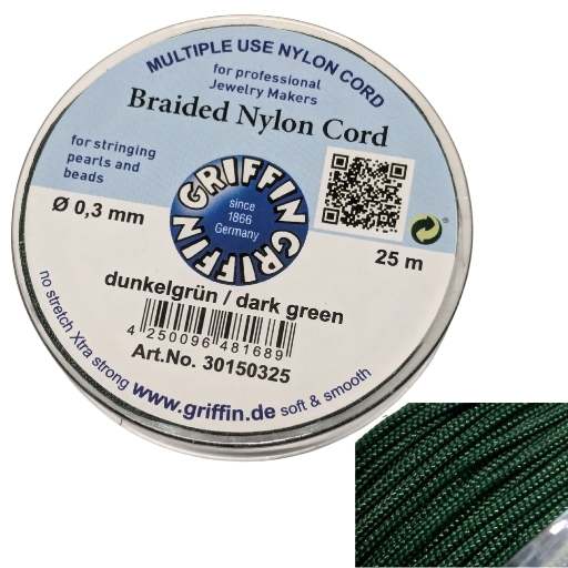Bobina Hilo Trenzado europeo Griffin - 0,3mm - Dark Green x 25mts
