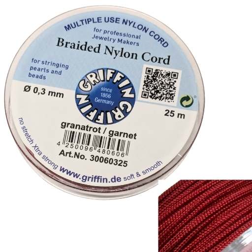 Bobina Hilo Trenzado europeo Griffin - 0,3mm - Garnet x 25mts
