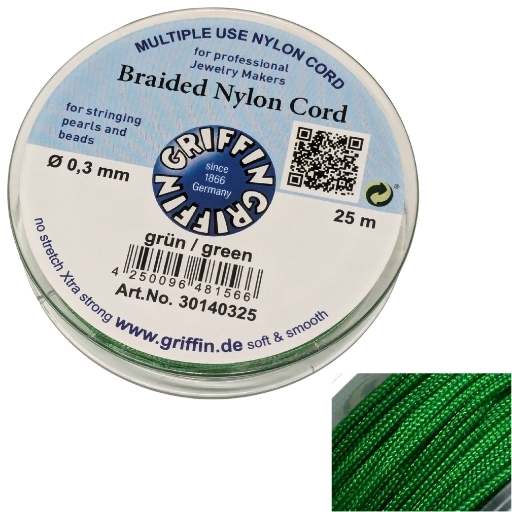 Bobina Hilo Trenzado europeo Griffin - 0,3mm - Green x 25mts