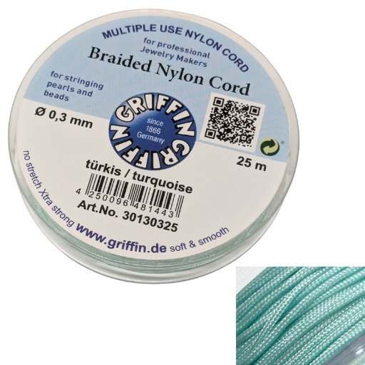Bobina Hilo Trenzado europeo Griffin - 0,3mm - Turquoise x 25mts