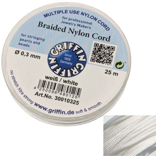 Bobina Hilo Trenzado europeo Griffin - 0,3mm - White x 25mts