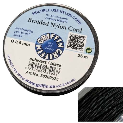 Bobina Hilo Trenzado europeo Griffin 0,5mm Black 25mts
