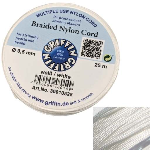Bobina Hilo Trenzado europeo Griffin 0,5mm White 25mts