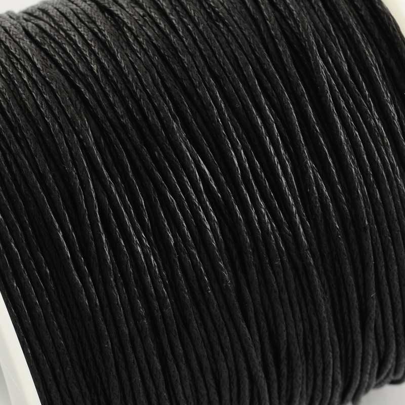 Hilo Algodon encerado 1mm x 1 metros Color  Black -  - Crystaldreams Abalorios