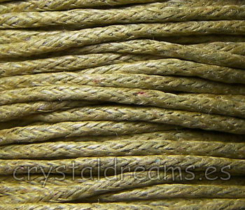 Hilo Algodon encerado 1mm x 1 metros Color Dry Green -  - Crystaldreams Abalorios