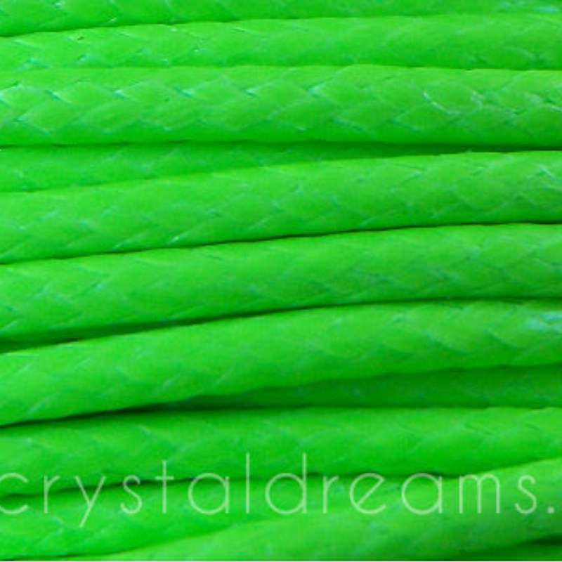 Hilo Algodon encerado 2mm x 1 metros Fluor Green -  - Crystaldreams Abalorios