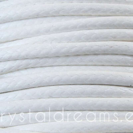 Hilo Algodon encerado 2mm x 1 metros White -  - Crystaldreams Abalorios